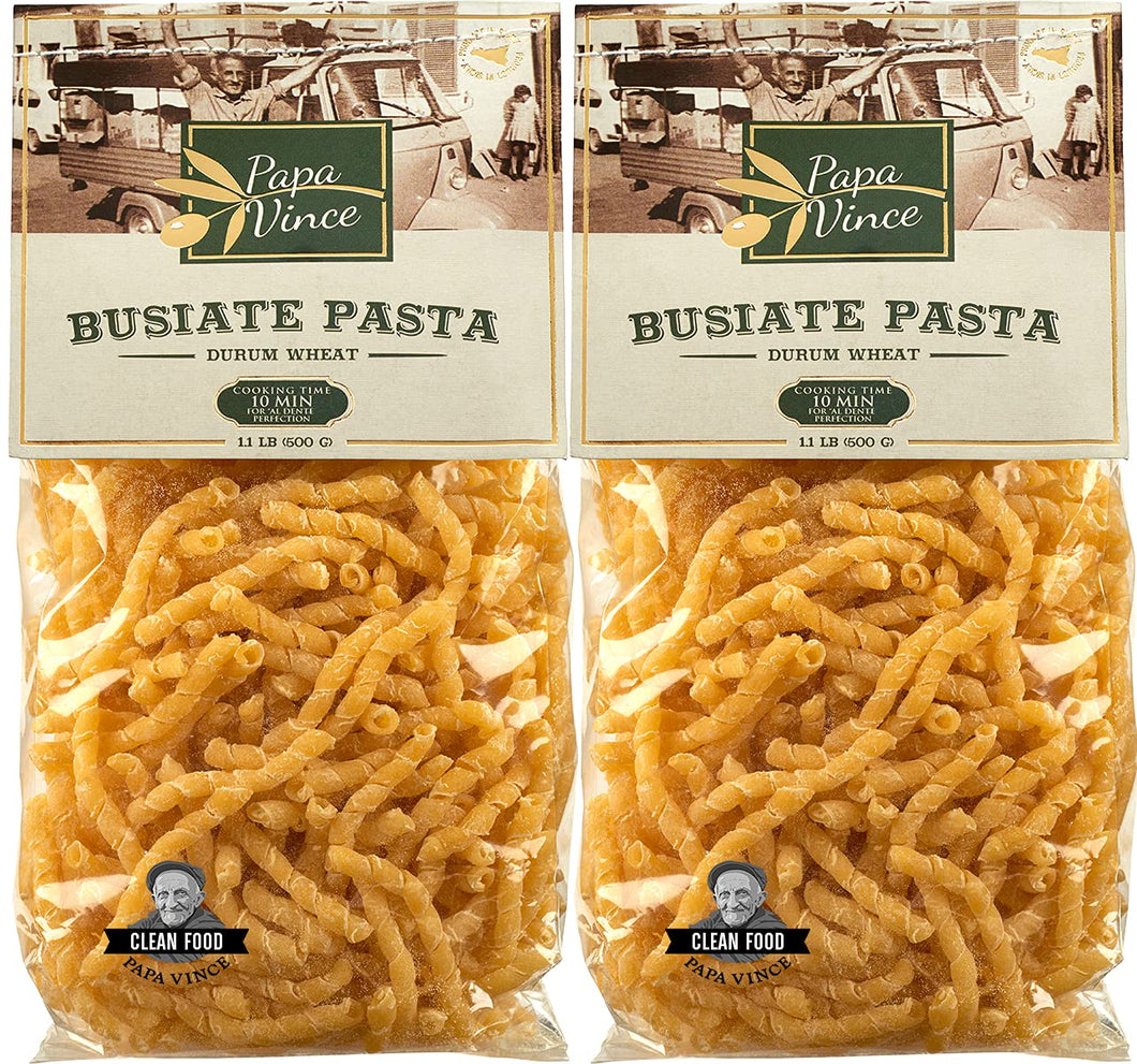 Artisan Whole Grain Durum Wheat Busiate Pasta - 2 x 500gr