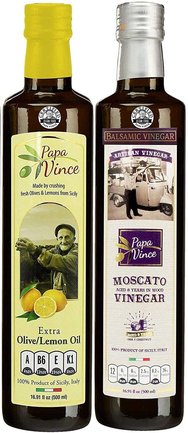 Lemony Gift Set - EVOO Lemon Blend & Moscato Wine Vinegar aged 8 Years